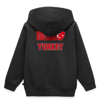 Türkei - Kinder Premium Organic Hoodie - Schwarz - Hinten - AI Model Kid Male (0cm)