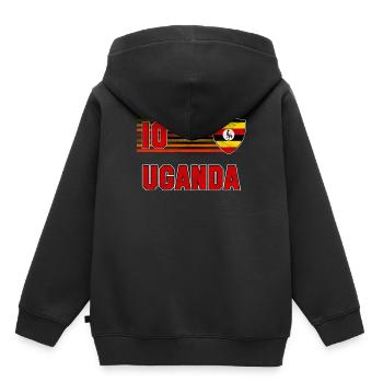 Uganda - Kids Premium Organic Hoodie - black - Back - AI Model Kid Male (0cm)