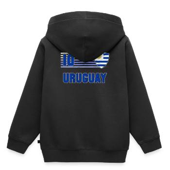 Uruguay - Sweat Premium à capuche enfant bio - noir - Dos - AI Model Kid Male (0cm)