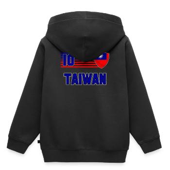 Taïwan - Sweat Premium à capuche enfant bio - noir - Dos - AI Model Kid Male (0cm)