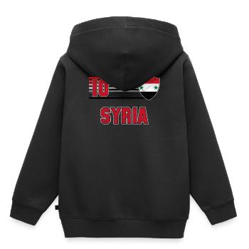 Syrie - Sweat Premium à capuche enfant bio - noir - Dos - AI Model Kid Male (0cm)