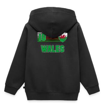 Pays de Galles - Sweat Premium à capuche enfant bio - noir - Dos - AI Model Kid Male (0cm)