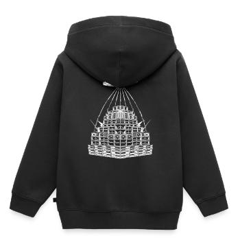 Rave Party Alien UFO Soundsystem - Kinder Premium Organic Hoodie - Schwarz - Hinten - AI Model Kid Male (0cm)