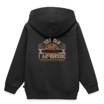 Voiture ancienne, voiture classique dans un style vintage - Sweat Premium à capuche enfant bio - noir - Dos - AI Model Kid Male (0cm)