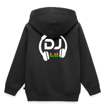 DJ Headphone - Kinder Premium Organic Hoodie - Schwarz - Hinten - AI Model Kid Male (0cm)