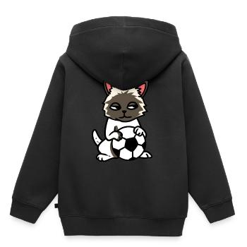Fußball Fußballspieler Fußballverein Kinder Katze - Kinder Premium Organic Hoodie - Schwarz - Hinten - AI Model Kid Male (0cm)