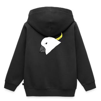 Cacatoès - perroquet - perroquet - Sweat Premium à capuche enfant bio - noir - Dos - AI Model Kid Male (0cm)