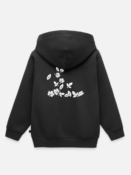 Blätter - Kinder Premium Organic Hoodie - Schwarz