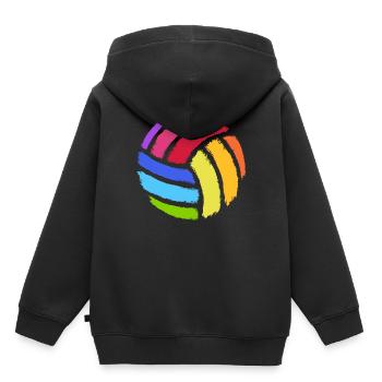 Volleyball - Kinder Premium Organic Hoodie - Schwarz - Hinten - AI Model Kid Male (0cm)