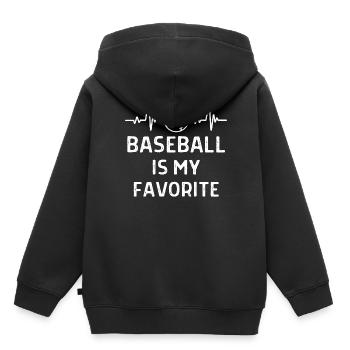 Baseball Spieler Baseball Sprüche Geschenk - Kinder Premium Organic Hoodie - Schwarz - Hinten - AI Model Kid Male (0cm)