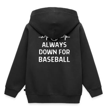 Baseball Spieler Baseball Sprüche Geschenk - Kinder Premium Organic Hoodie - Schwarz - Hinten - AI Model Kid Male (0cm)