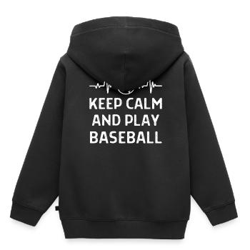Baseball Spieler Baseball Sprüche Geschenk - Kinder Premium Organic Hoodie - Schwarz - Hinten - AI Model Kid Male (0cm)