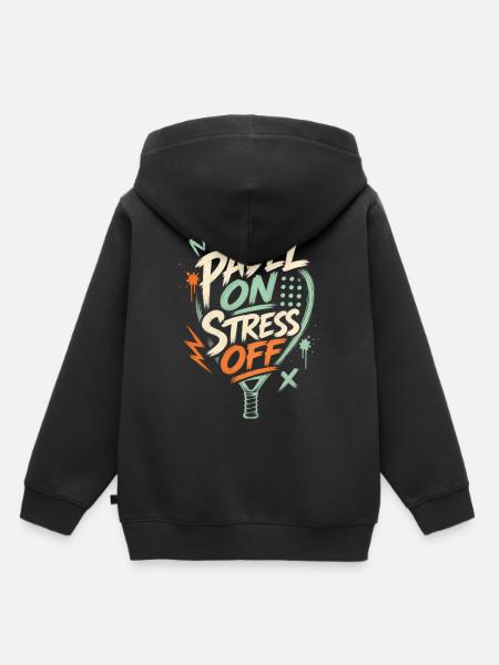 Padel Stress weg Outfit - Kinder Premium Organic Hoodie - Schwarz