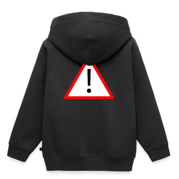 Attention! - Sweat Premium à capuche enfant bio - noir - Dos - AI Model Kid Male (0cm)