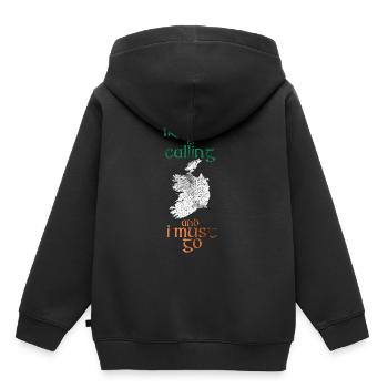 Irland - Kinder Premium Organic Hoodie - Schwarz - Hinten - AI Model Kid Male (0cm)