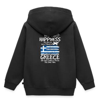Grèce - Sweat Premium à capuche enfant bio - noir - Dos - AI Model Kid Male (0cm)
