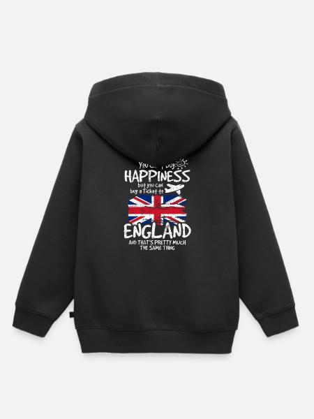 England - Kinder Premium Organic Hoodie - Schwarz