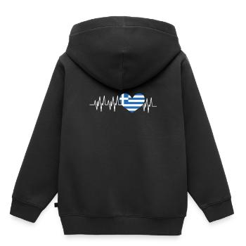 Griechenland - Kinder Premium Organic Hoodie - Schwarz - Hinten - AI Model Kid Male (0cm)