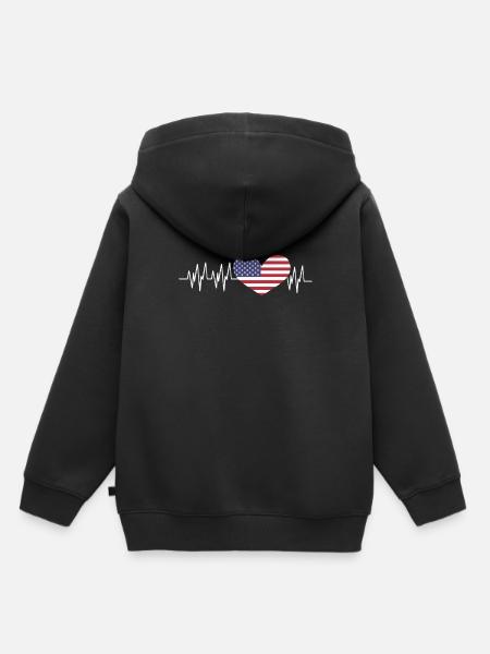Usa - Kinder Premium Organic Hoodie - Schwarz