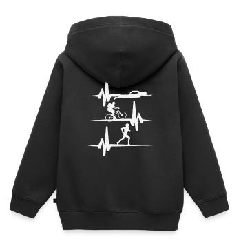 Triathlon - Sweat Premium à capuche enfant bio - noir - Dos - AI Model Kid Male (0cm)