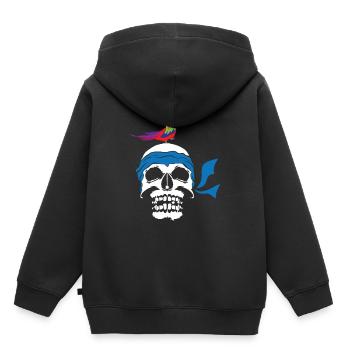 Pirat - Kinder Premium Organic Hoodie - Schwarz - Hinten - AI Model Kid Male (0cm)