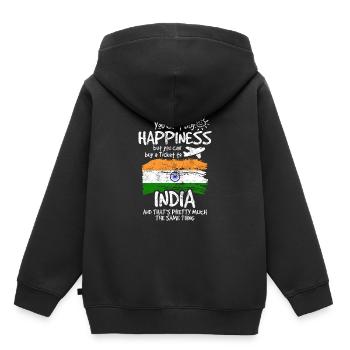 Indien - Kinder Premium Organic Hoodie - Schwarz - Hinten - AI Model Kid Male (0cm)