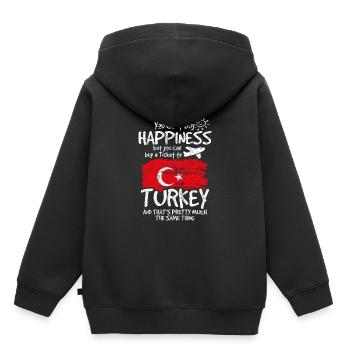 Türkei - Kinder Premium Organic Hoodie - Schwarz - Hinten - AI Model Kid Male (0cm)