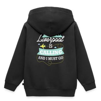 Liverpool - Kinder Premium Organic Hoodie - Schwarz - Hinten - AI Model Kid Male (0cm)