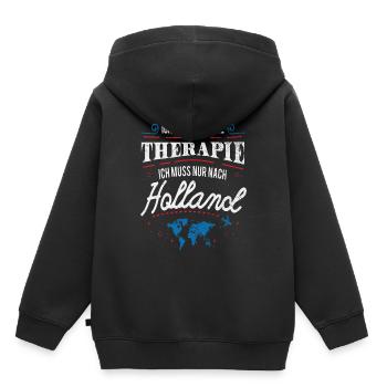 Holland - Kinder Premium Organic Hoodie - Schwarz - Hinten - AI Model Kid Male (0cm)