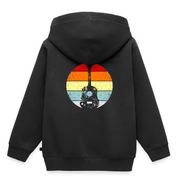 Gitarre - Kinder Premium Organic Hoodie - Schwarz - Hinten - AI Model Kid Male (0cm)