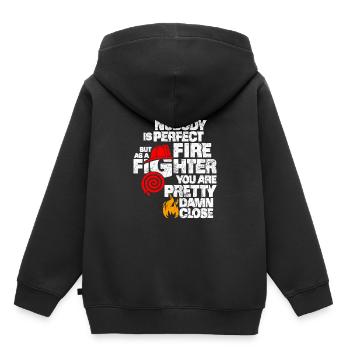 fire Department - Kids Premium Organic Hoodie - black - Back - AI Model Kid Male (0cm)