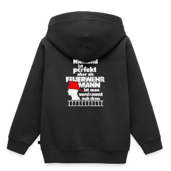 fire Department - Kids Premium Organic Hoodie - black - Back - AI Model Kid Male (0cm)