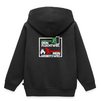 fire Department - Kids Premium Organic Hoodie - black - Back - AI Model Kid Male (0cm)