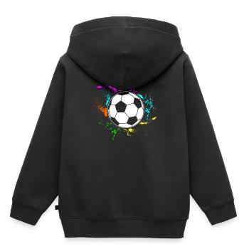 Fußball - Kinder Premium Organic Hoodie - Schwarz - Hinten - AI Model Kid Male (0cm)