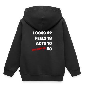 50th birthday - Kids Premium Organic Hoodie - black - Back - AI Model Kid Male (0cm)