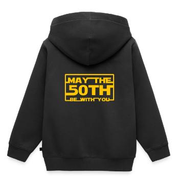 50th birthday - Kids Premium Organic Hoodie - black - Back - AI Model Kid Male (0cm)
