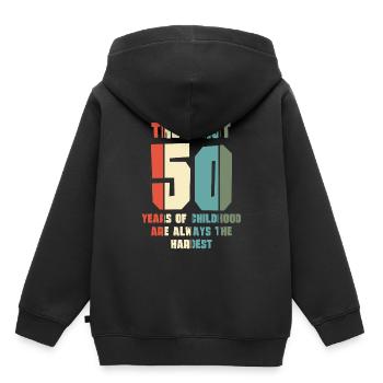 50th birthday - Kids Premium Organic Hoodie - black - Back - AI Model Kid Male (0cm)
