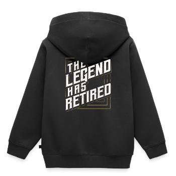 Rente - Kinder Premium Organic Hoodie - Schwarz - Hinten - AI Model Kid Male (0cm)