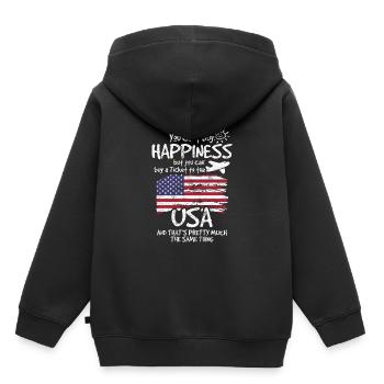 United States - Kids Premium Organic Hoodie - black - Back - AI Model Kid Male (0cm)