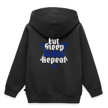 tatouage - Sweat Premium à capuche enfant bio - noir - Dos - AI Model Kid Male (0cm)