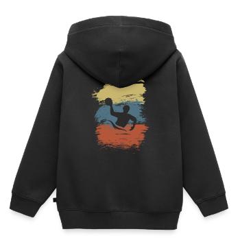 Wasserball - Kinder Premium Organic Hoodie - Schwarz - Hinten - AI Model Kid Male (0cm)