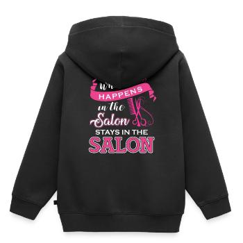 hair stylist - Kids Premium Organic Hoodie - black - Back - AI Model Kid Male (0cm)