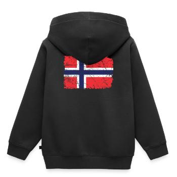 Norway - Kids Premium Organic Hoodie - black - Back - AI Model Kid Male (0cm)