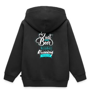 laufen - Kinder Premium Organic Hoodie - Schwarz - Hinten - AI Model Kid Male (0cm)
