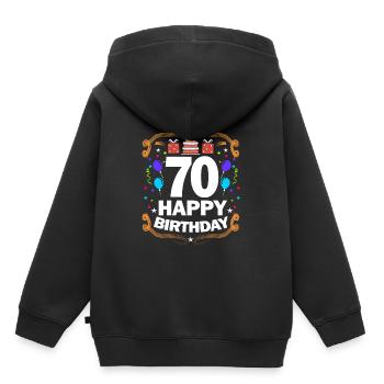 70th Birthday - Kids Premium Organic Hoodie - black - Back - AI Model Kid Male (0cm)