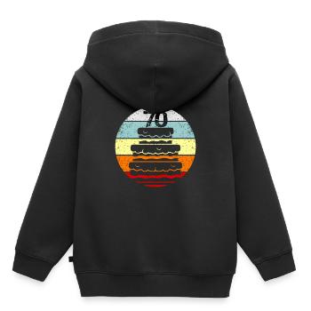 70th Birthday - Kids Premium Organic Hoodie - black - Back - AI Model Kid Male (0cm)