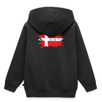 Dänemark - Kinder Premium Organic Hoodie - Schwarz - Hinten - AI Model Kid Male (0cm)
