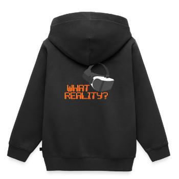 Réalité virtuelle Cool Shirt de réalité virtuelle - Sweat Premium à capuche enfant bio - noir - Dos - AI Model Kid Male (0cm)