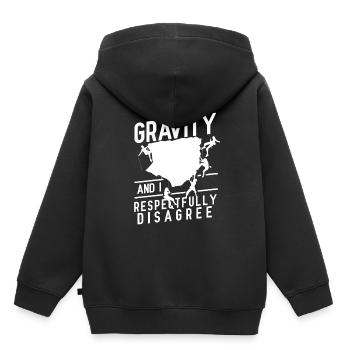 bouldering - Sweat Premium à capuche enfant bio - noir - Dos - AI Model Kid Male (0cm)