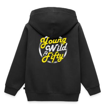 50th birthday - Kids Premium Organic Hoodie - black - Back - AI Model Kid Male (0cm)